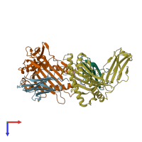 PDB entry 5gsr coloured by chain, top view.