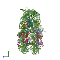 PDB 5gsu coloured by chain and viewed from the side.