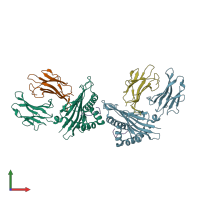 PDB entry 5gsx coloured by chain, front view.