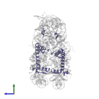 Histone H2A type 1-D in PDB entry 5gt3, assembly 1, side view.