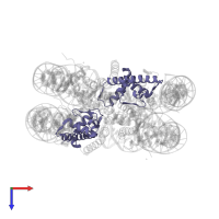 Histone H2A type 1-D in PDB entry 5gt3, assembly 1, top view.