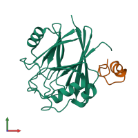 PDB entry 5gtu coloured by chain, front view.