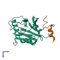 PDB entry 5gtu coloured by chain, top view.
