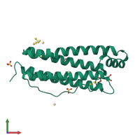 PDB entry 5gu3 coloured by chain, front view.