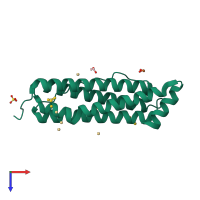 PDB entry 5gu3 coloured by chain, top view.