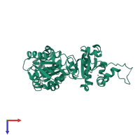 PDB entry 5gu6 coloured by chain, top view.