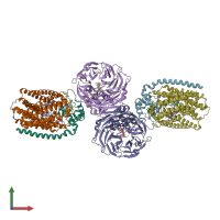 PDB entry 5guw coloured by chain, front view.