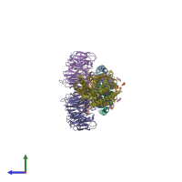 PDB entry 5guw coloured by chain, side view.