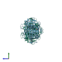 PDB entry 5gv2 coloured by chain, side view.