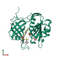 PDB entry 5gv7 coloured by chain, front view.
