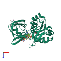 PDB entry 5gv7 coloured by chain, top view.