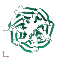 PDB entry 5gva coloured by chain, front view.