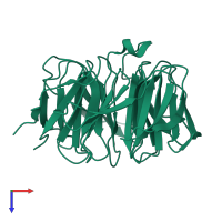 PDB entry 5gva coloured by chain, top view.