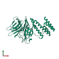 PDB entry 5gvb coloured by chain, front view.