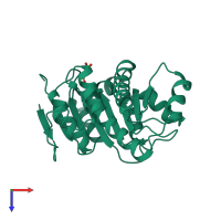 PDB entry 5gvr coloured by chain, top view.