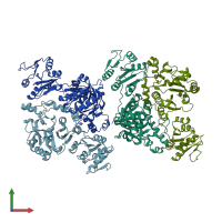 PDB entry 5gvw coloured by chain, front view.