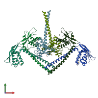 PDB entry 5gw0 coloured by chain, front view.