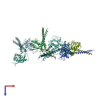 PDB entry 5gw1 coloured by chain, top view.