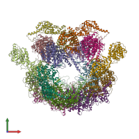 PDB entry 5gw4 coloured by chain, front view.