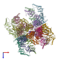 PDB entry 5gw4 coloured by chain, top view.