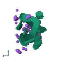 PDB entry 5gwq coloured by chain, ensemble of 20 models, side view.