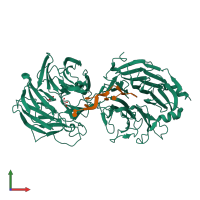 PDB entry 5gxh coloured by chain, front view.