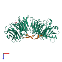 PDB entry 5gxh coloured by chain, top view.