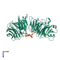 PDB entry 5gxi coloured by chain, top view.