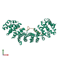 PDB entry 5gxw coloured by chain, front view.