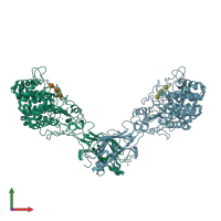 PDB entry 5gy1 coloured by chain, front view.