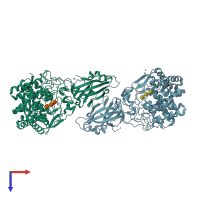 PDB entry 5gy1 coloured by chain, top view.