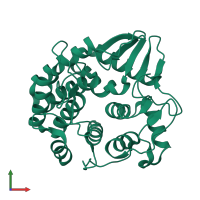 PDB entry 5gy3 coloured by chain, front view.