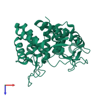 PDB entry 5gy3 coloured by chain, top view.