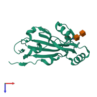 PDB entry 5gyq coloured by chain, top view.