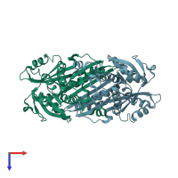 PDB entry 5gz1 coloured by chain, top view.