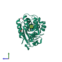 PDB entry 5gz7 coloured by chain, side view.