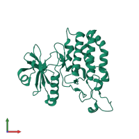 PDB entry 5gz8 coloured by chain, front view.