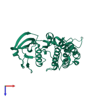 PDB entry 5gz8 coloured by chain, top view.