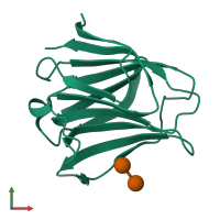 PDB entry 5gzd coloured by chain, front view.