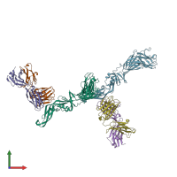 PDB entry 5gzo coloured by chain, front view.