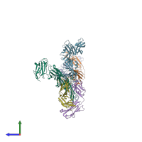 PDB entry 5gzo coloured by chain, side view.