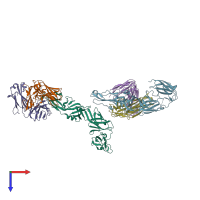 PDB entry 5gzo coloured by chain, top view.