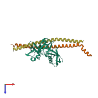PDB entry 5h07 coloured by chain, top view.