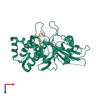 PDB entry 5h08 coloured by chain, top view.