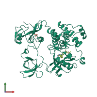 PDB entry 5h09 coloured by chain, front view.