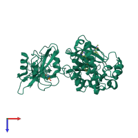 PDB entry 5h0g coloured by chain, top view.