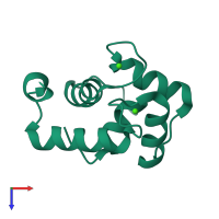 PDB entry 5h0p coloured by chain, top view.