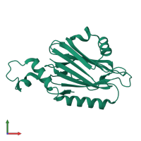 PDB entry 5h0q coloured by chain, front view.