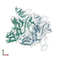 PDB entry 5h0s coloured by chain, front view.