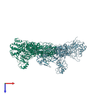 PDB entry 5h0s coloured by chain, top view.